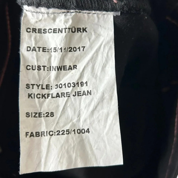 InWear Cropped Kickflare Black Jeans w White Double Side Stripes - Picture 8 of 8